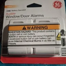 GE Indoor Security Audible Window/Door Alarms 2-Pack Sensor NEW