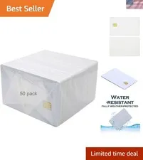 50 Pack Chip Cards, Blank Smart Intelligent Card Contact IC Card,  7816 Conta...