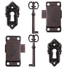 Decorative Lock Jewelry Box Latch Vintage Cabinet Locks Key Cupboard Latches