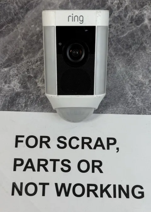 Ring Spotlight Wired Cam White Plug-In Security Camera FOR PARTS OR NOT WORKING
