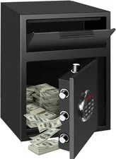 Depository Drop Safe, Deposit Cash Lock with Electronic Keypad Combination & Key