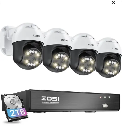 ZOSI C220 8CH 5MP 3K NVR PoE Security Camera System 4x4MP Dome IP Camera 2TB HDD