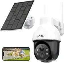 3K 5MP Solar Security Camera Wireless Outdoor PTZ 360° Smart Tracking | Auto Hum