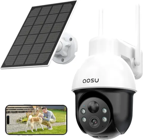 3K 5MP Solar Security Camera Wireless Outdoor PTZ 360° Smart Tracking | Auto Hum