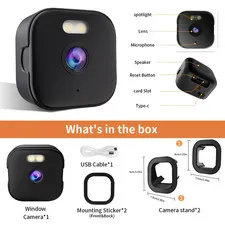 Window Camera 3MP 1296P, 2.4G&5G WiFi Indoor Cameras for Home Security/Dog/Pet