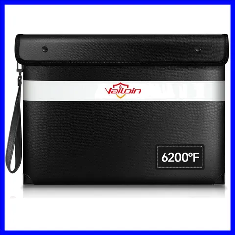 6200°F Fireproof Document Bag, 8 Layers of Heat Insulated Materials | Double-...