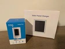 NEW Ring Outdoor Camera + Unused Solar Panel Charger