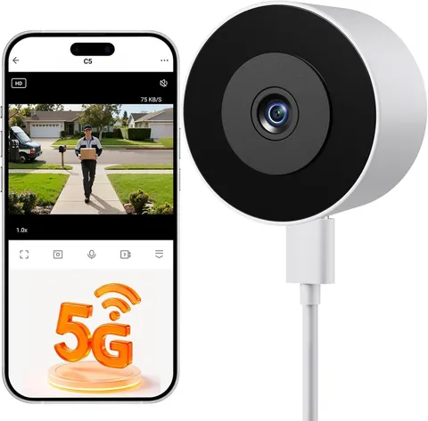 Window Camera 3MP, 5G & 2.4Ghz Wifi Indoor Cameras for Home Security with Al Col