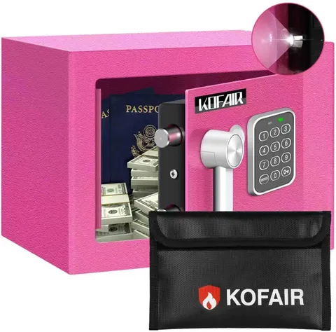 KOFAIR Safe Box for Home Safe (0.23 Cubic Feet) with Fireproof Bag, Personal for