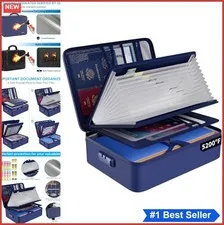 Fireproof Document Organizer Bag 15.1 Inch Lock Accordion File Folder Water
