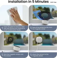 INFIYA 2K No Drill Window Camera-2 Pack 2.4Ghz & 5Ghz WiFi Dome Cameras for Home