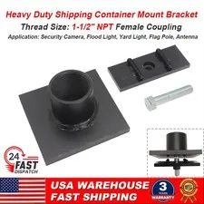 Heavy Duty Shipping Container Mount Bracket Camera Light Flag Pole 1-1/2" NPT