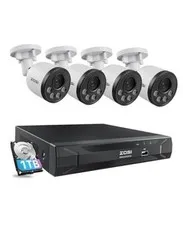 5MP 8CH Wired PoE Security Camera System with Audio, 4pcs Outdoor PoE