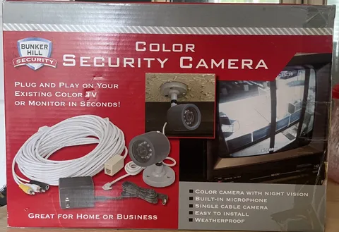 Bunker Hill Security CCTV Wired Color Camera Night Vision Mic Weatherproof Gray