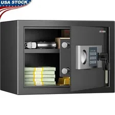 Steel Safe Box Electronic Lock Anti-Theft Removable Shelf Security Home Office