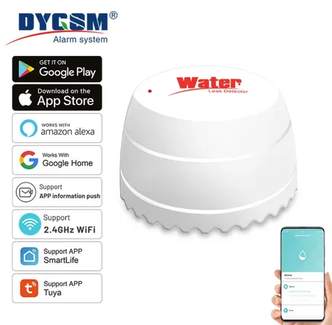 Tuya WiFi Water Leak Detector Flood Sensor Smart Life APP Remote Monitoring 