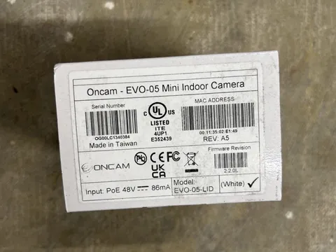 OnCam EVO-05-LID Evolution 360-Degree Indoor Mini Camera NEW
