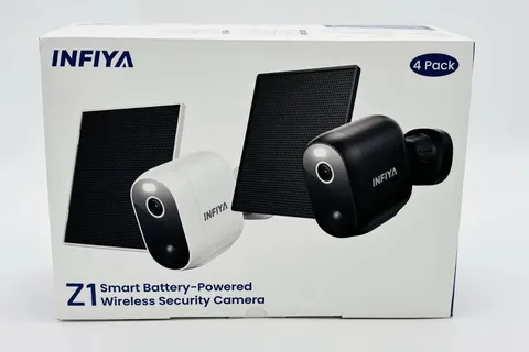 Infiya 4 Pack Smart Battery Powered Wireless Security Camera Model Z1 - White
