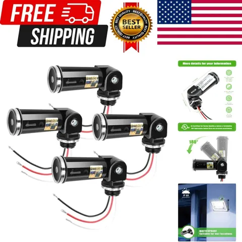 4-Pack, Dusk to Dawn/Day Night Sensor, Photoelectric Switch, Photo Cell Senso...