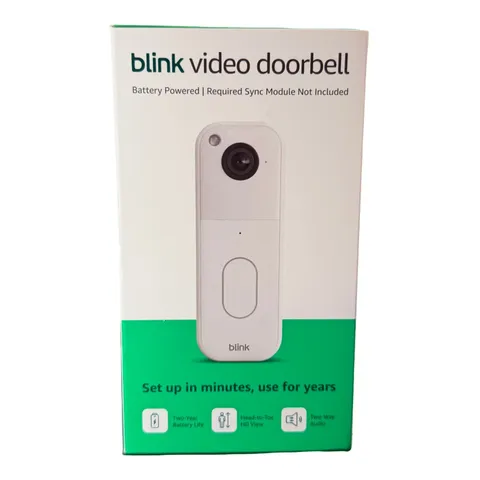 Blink Video Doorbell 2nd Gen White 1440p HD New Sealed Sync Module Not Included