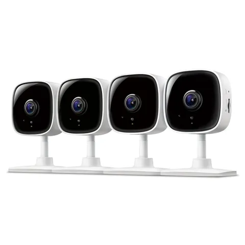Tapo 1080P Indoor Wired Security Camera - Works as a Baby & Pet 4-Pack, White