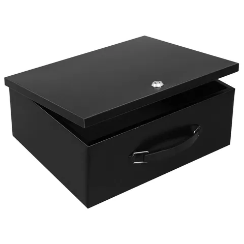Fire Resistant Document Lock Box Safe with Key, Black