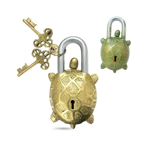 Antique Brass Turtle Padlock Handcrafted Vintage Decorative Solid Brass