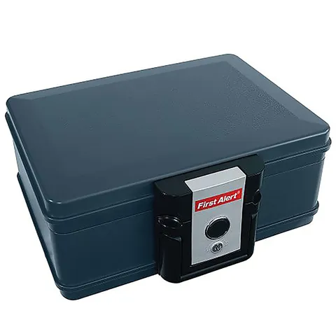 Fireproof Safe 0.17 cu ft Key Lock Gray 