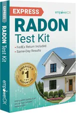 Express Radon Test Kit, All Fees Included, EPA Listed, NPPR Certified, Check Rad