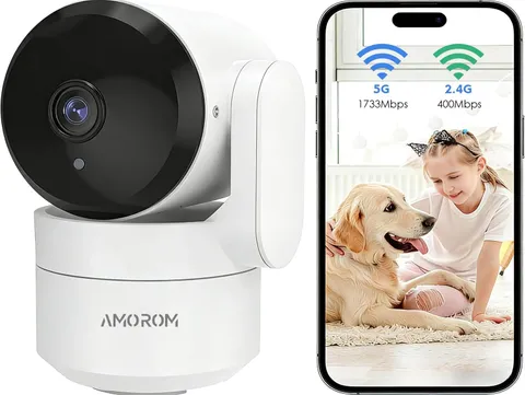 2K Pan-Tilt Indoor Security Camera, 360° Pet/Dog Monitoring, Motion Tracking, Ni