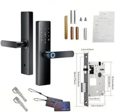 Z17 Tuya Smart WiFi Fingerprint Door Lock Password Electronic Lock Body 7.1in