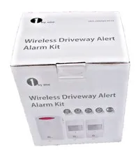 1byone Wireless Driveway Alert Alarm Kit - 2 PIR Motion Sensors 1 Receiver - NEW