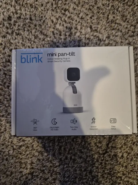 Blink Mini Pan-Tilt Camera Rotating Indoor Smart Security Camera White Sealed