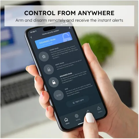 Smart WiFi Door Alarm System with Phone App - 8 Pieces Kit