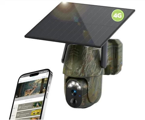 2 Pack 4G LTE Solar Trail Camera 2K PTZ Live View SIM Card No WiFi IP65 CCTV