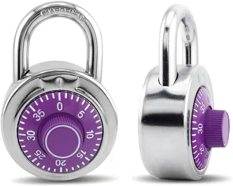 Lock Standard Dial Combination Padlock 1 Pack Wide 2-In Purple Dial | Combo Lock
