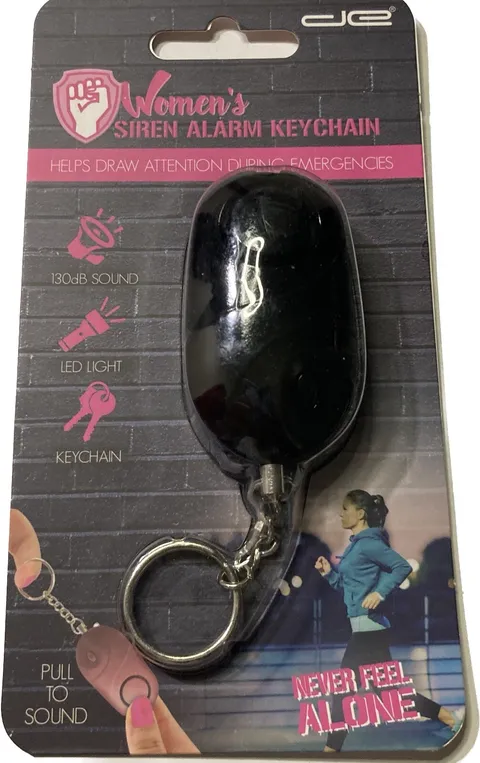Personal Emergency Siren Alarm Keychain 130dB  Siren & LED light, black