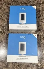 Ring Stick Up Cam Plug-In White Indoor/Outdoor Wi-Fi 1080p Color Alexa