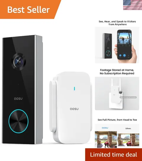 Secure Your Home with 2K Wireless Doorbell Camera & Night Vision Technology