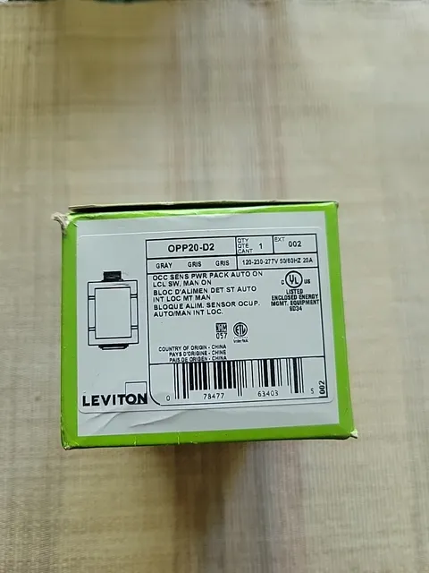New In Box Leviton OPP20-D2 Occupancy Sensor Power Pack