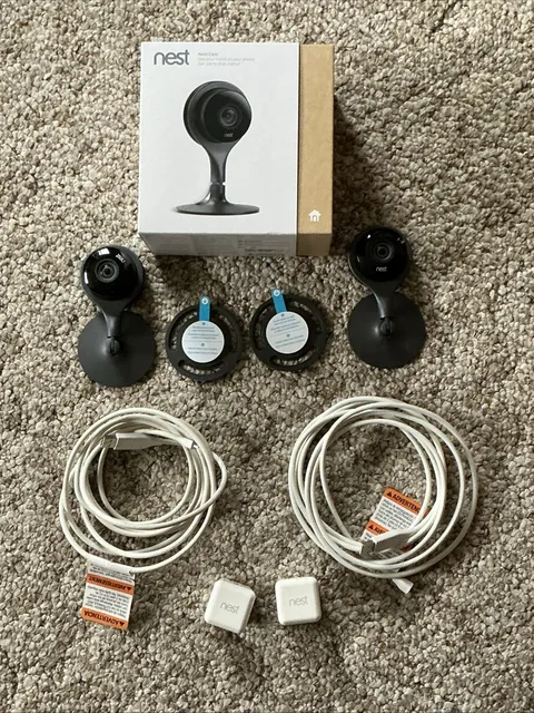 2 Google Nest A0005 NC1102ES Cam Indoor Security Camera 1st Gen - Untested 