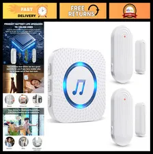Wireless Door Chime Sensor Alarm - 500FT Range, 26 Chimes, 5 Volume Levels, 2 Se