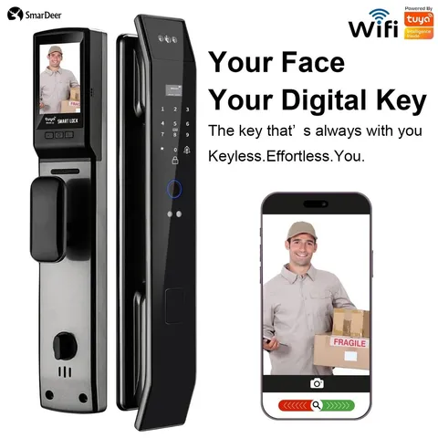 Smart Door Lock with 3D Face Recognition Camera Video Doorbell Electronic Keyles