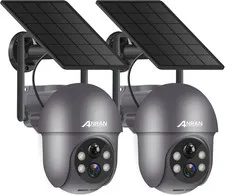 3MP Security Camera Wireless Outdoor, 2K Solar Outdoor Camera with 360° View, Sm