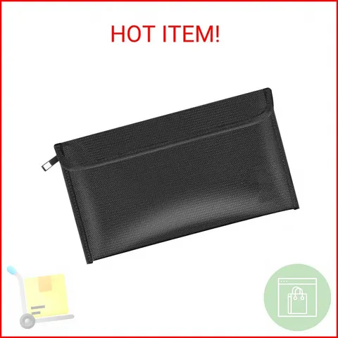 Fireproof Money Bag, Small Fireproof Document Bags, Waterproof and Fireproof Mon