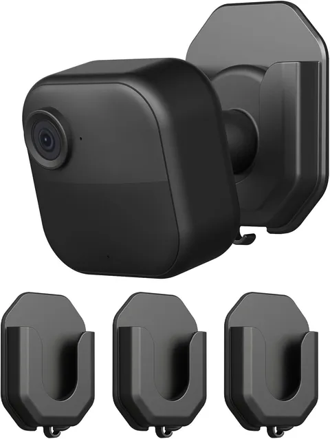 Secure No Drill Wall Mount Bracket for Blink Camera Series - 3 Pack Black Design