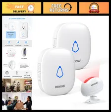 Wireless Motion Sensor Door Chime - Indoor Alarm Doorbell, 500ft Range, 32 Tunes