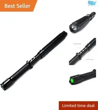 Loud Intimidating Stun Device with Adjustable Length & Bright LED Flashlight
