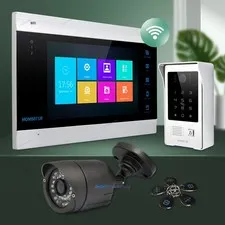 HOMSECUR 7" Wired WIFI Video Door Phone Intercom System Password Access