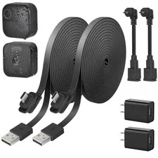 2Pack 30FT Weatherproof Power Cable for Blink Outdoor 4/3 XT XT2 with Adapters